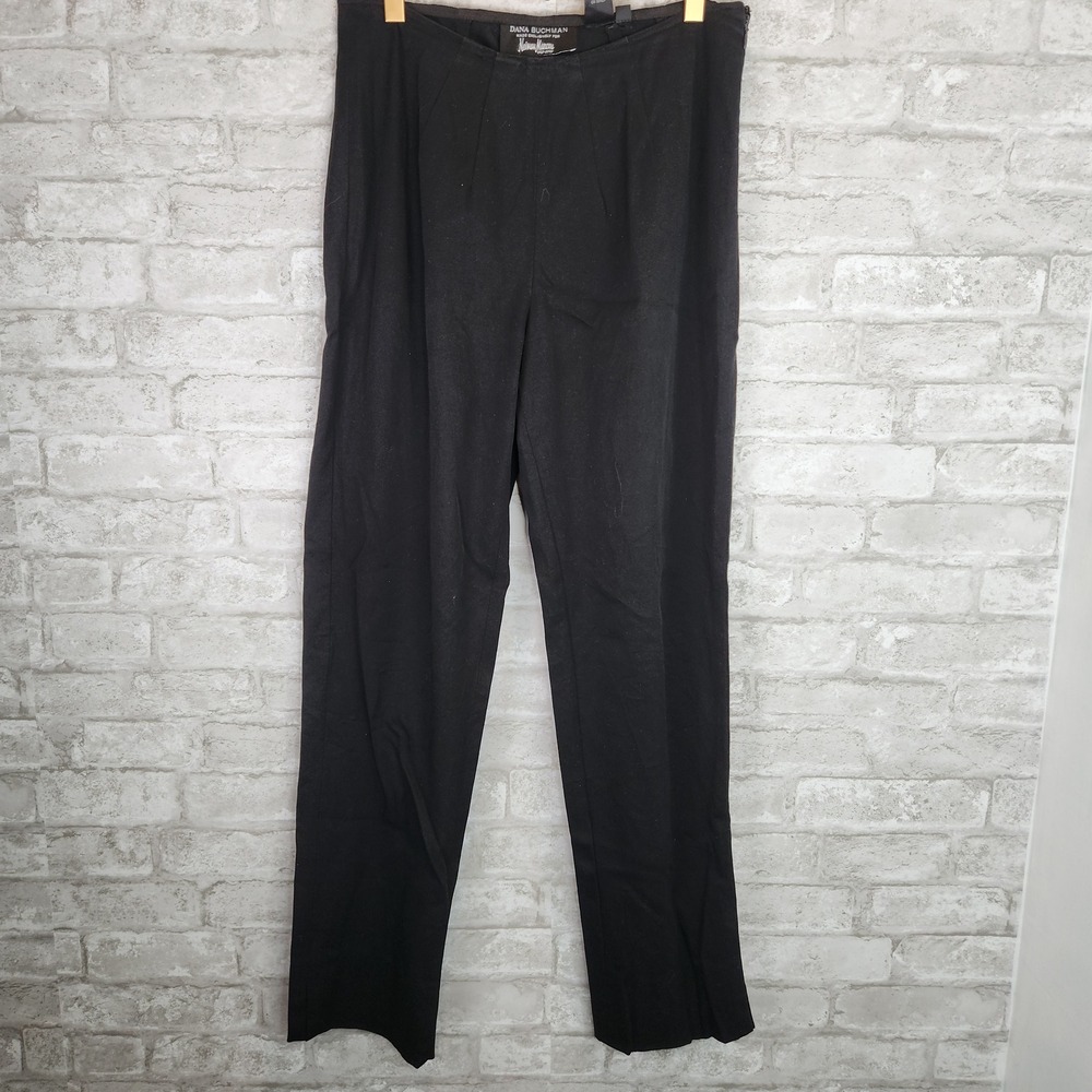 Dana Buchman Black Straight Leg Trousers Side Zip Professional Office 6